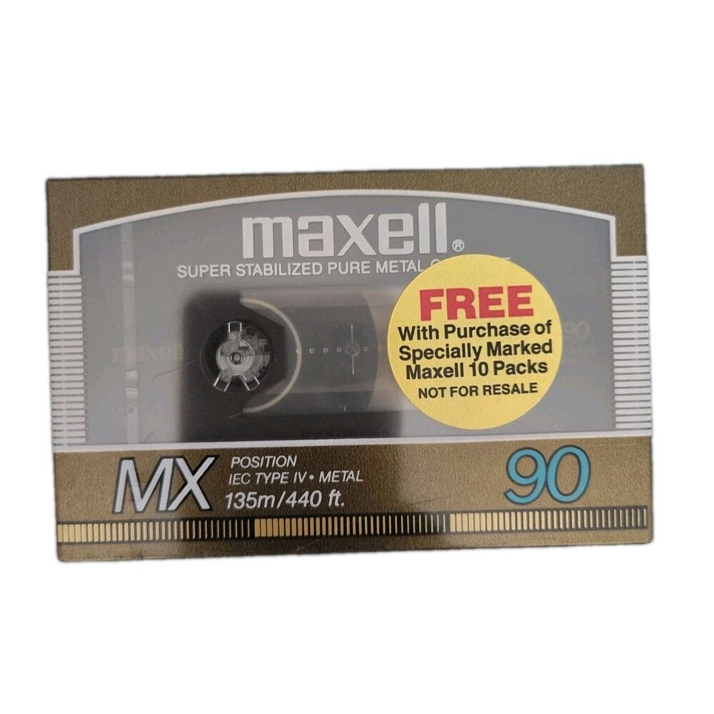 Maxell MX 90 Cassette Tape Pure Metal IEC Type IV 135/440ft NEW Sealed